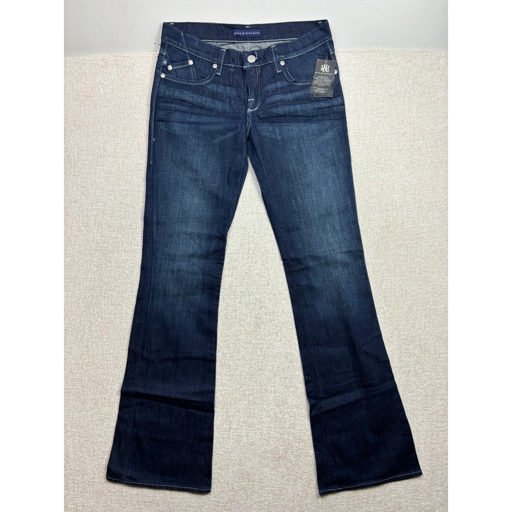 Rock & Republic Kasandra Low Rise Bootcut Jeans Hijinks Blue KDS3850 Size 30 NWT